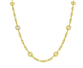 Roberto Coin Vintage Diamond Two-Tone 18 Karat Gold Twisted Rope Chain Link Necklace