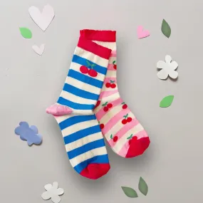 Rockahula Cherry Stripe 2 Pack Socks