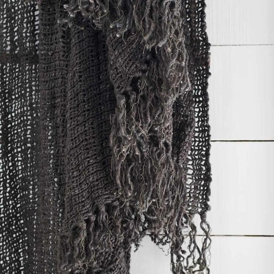 Rustica Linen Throw - Coal