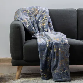 Sesli Plush Luxury Throw 180X200cm Denim Blue/Gold