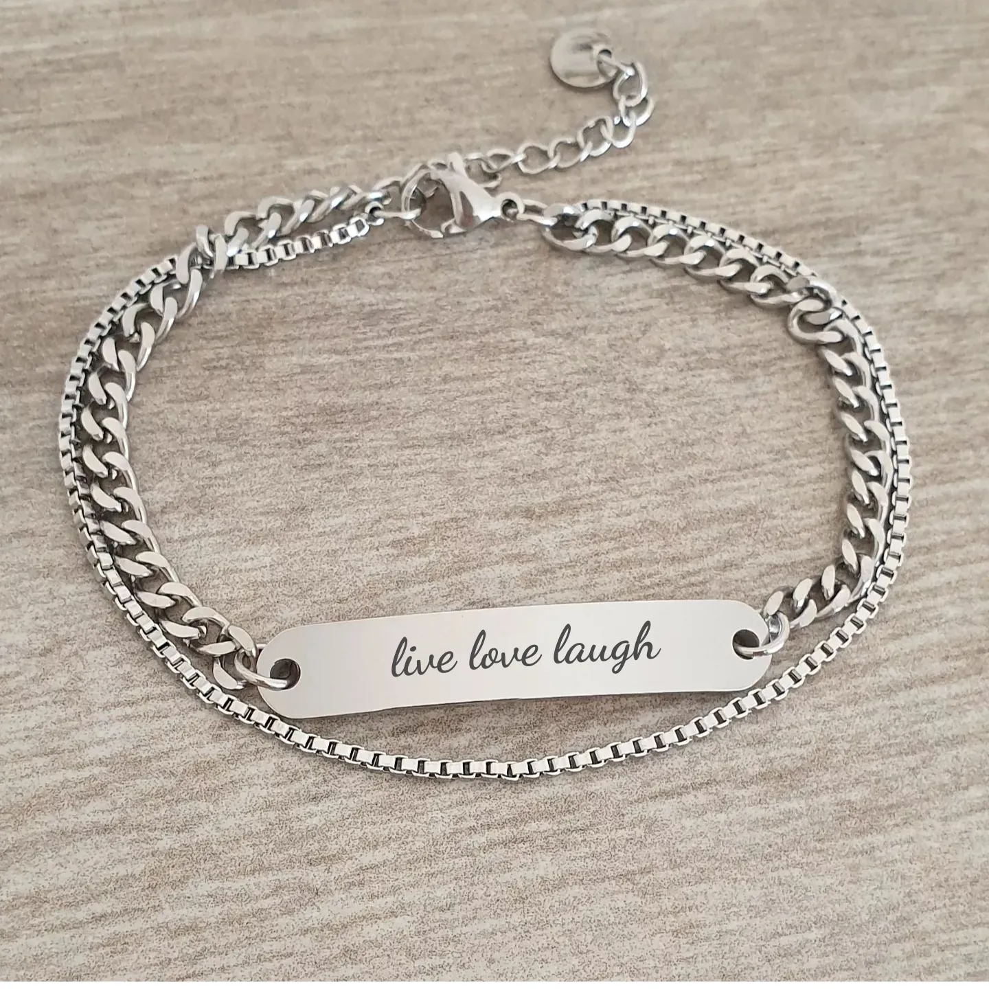 Shamira Personalized Stainless Steel bracelet, Adjustable Size: 17-21cm (READY IN 3 DAYS!)