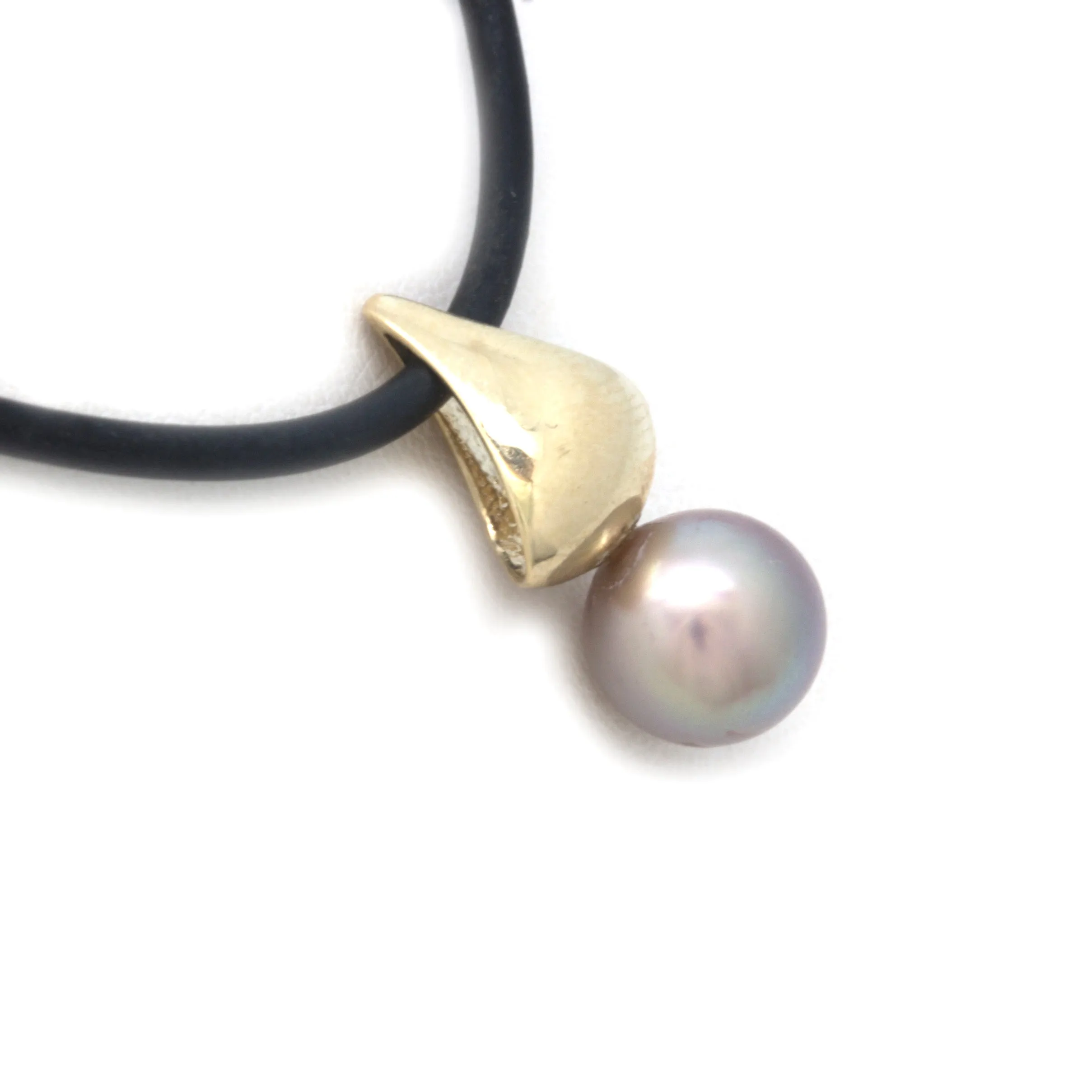 Slice 14K Gold Pendant with Cortez Pearl