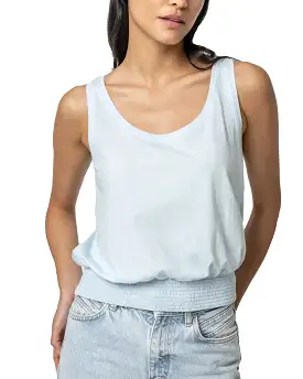 Smocked Hem Tank (Crystal)