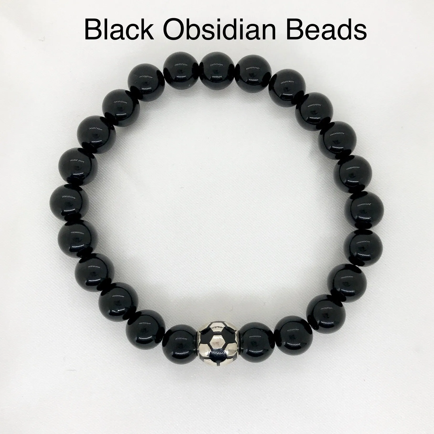 Soccer Ball black Beaded Bracelet