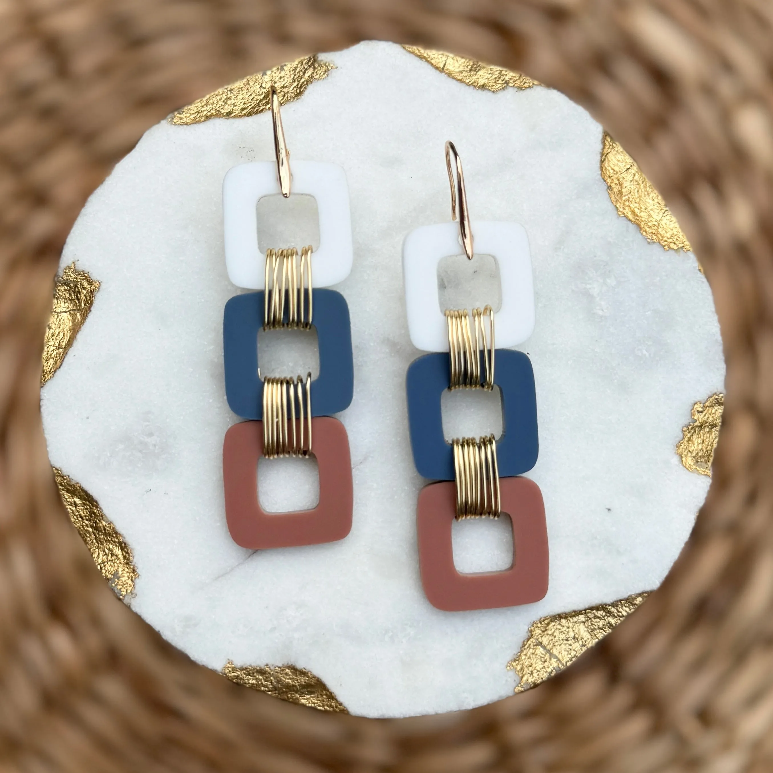 Square Stacks - Multi - Acrylic Earrings