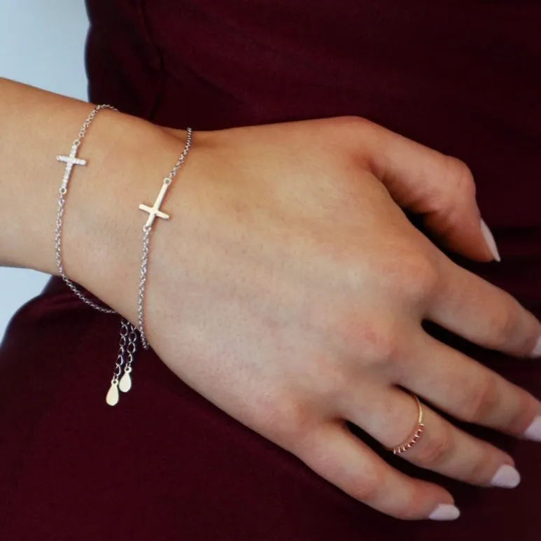 Sterling Silver Cross Bracelet