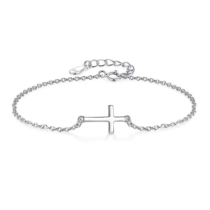 Sterling Silver Cross Bracelet