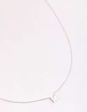 Sterling Silver Polished Butterfly Necklace