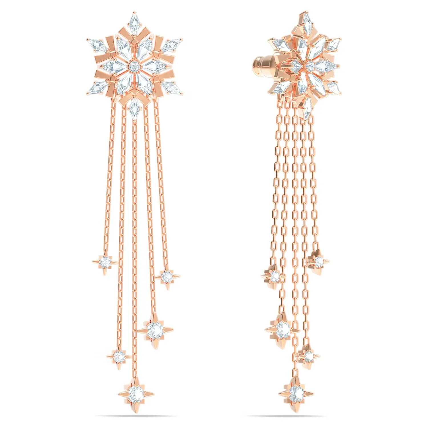 Swarovski Crystal Magic Pierced Earrings, White, Rose-Gold Tone Plated -5566674