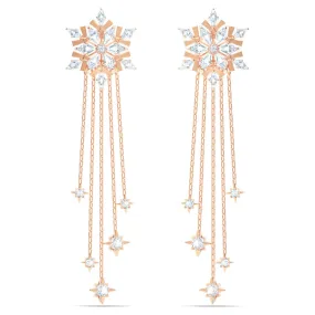 Swarovski Crystal Magic Pierced Earrings, White, Rose-Gold Tone Plated -5566674