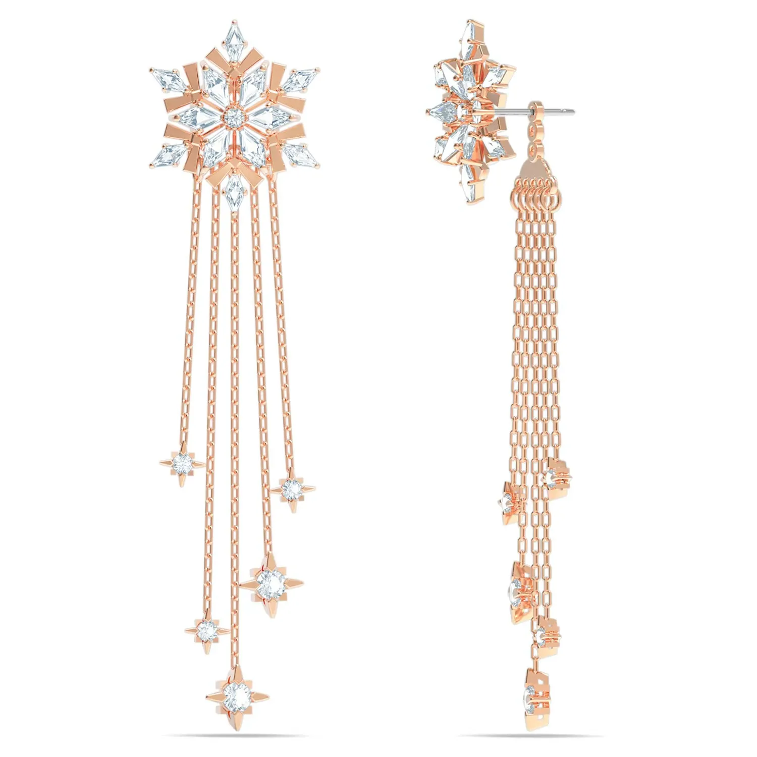 Swarovski Crystal Magic Pierced Earrings, White, Rose-Gold Tone Plated -5566674