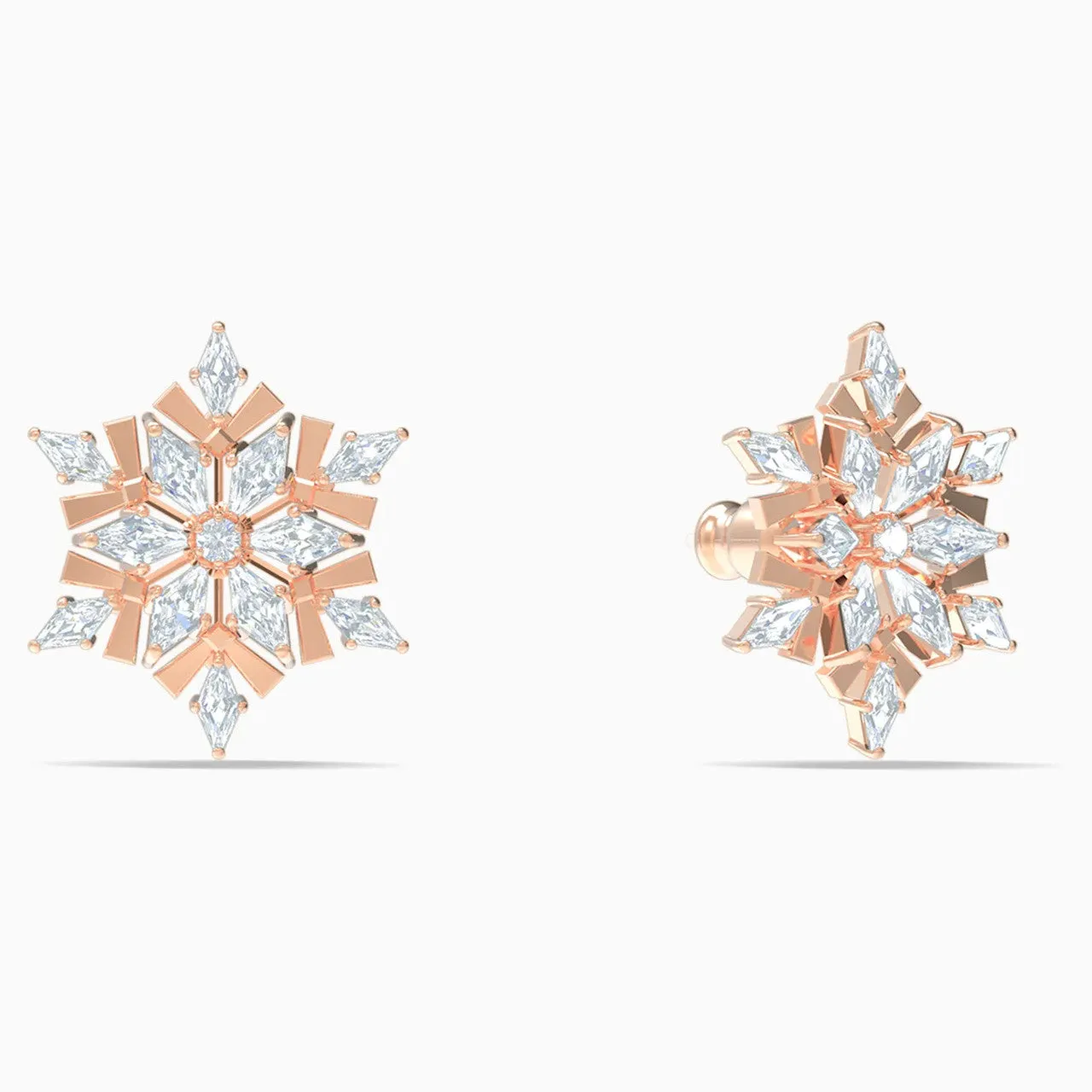 Swarovski Crystal Magic Pierced Earrings, White, Rose-Gold Tone Plated -5566674