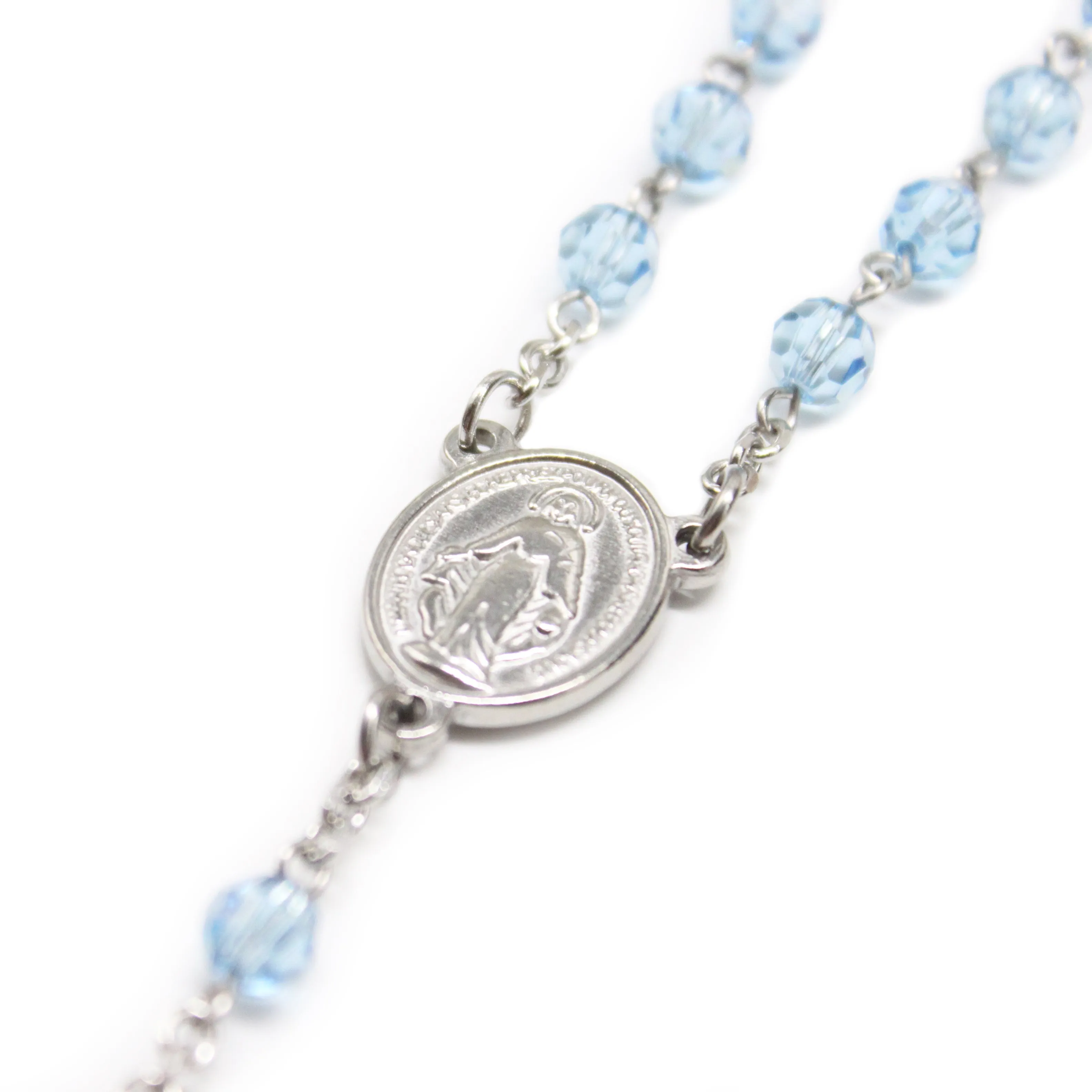 Swarovski Crystal Rosary - Blue (Personalisation Available)