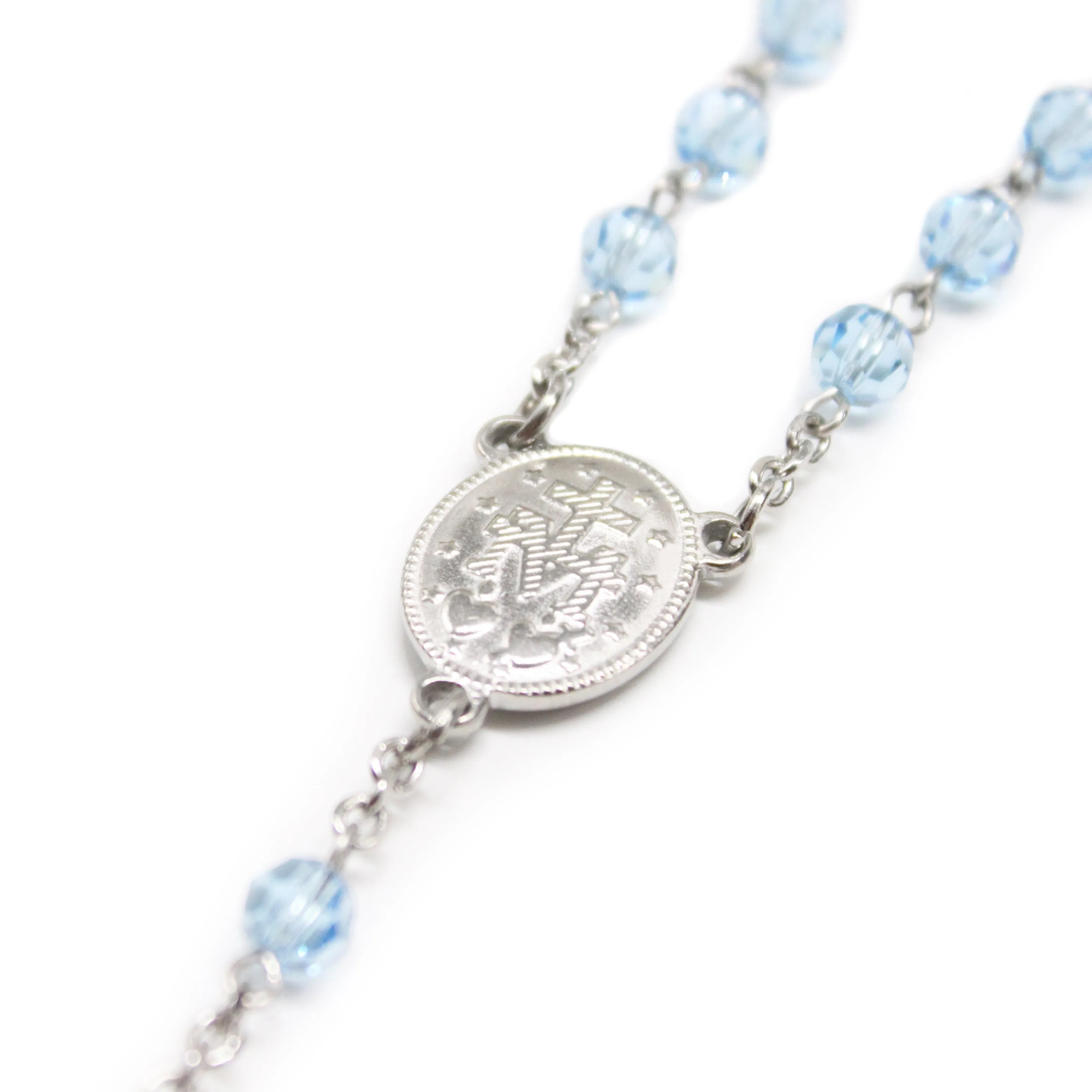 Swarovski Crystal Rosary - Blue (Personalisation Available)