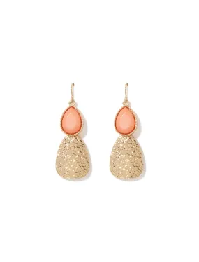 Tessi Texture Stone Tear Drop Earrings