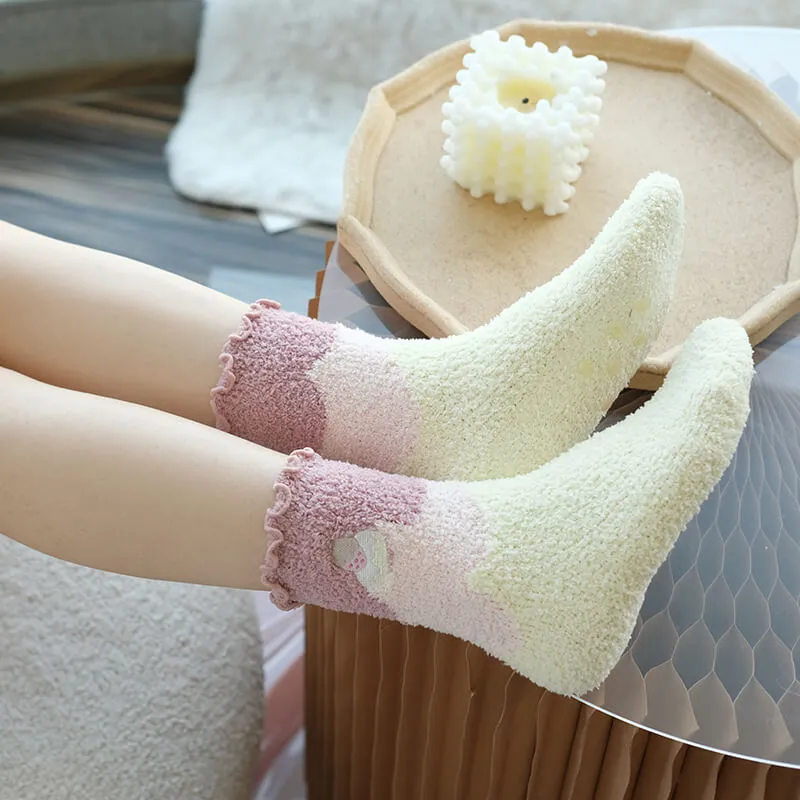 Three pairs of thickened warm and non slip floor socks by11301