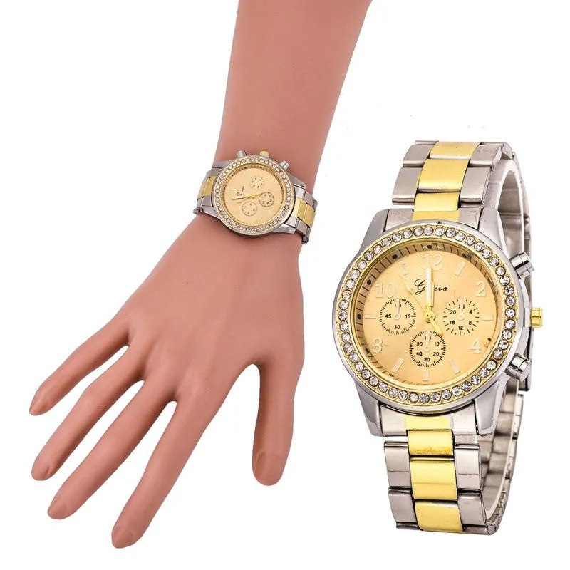 Top selling Women rhinestone watches Luxury Crystal Printed Watch Women Ladies Dress Quartz Wristwatches Mujer Reloj Relogio