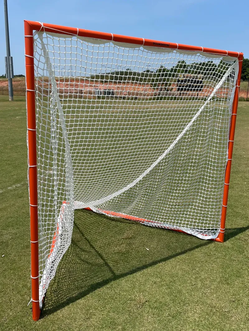 Tournament Lacrosse Goal w/ 4mm, 5mm, 6mm or 7mm WHITE NET  6'x6'x7' by Crankshooter 35 lbs - Choose Net Below - Free Shipping