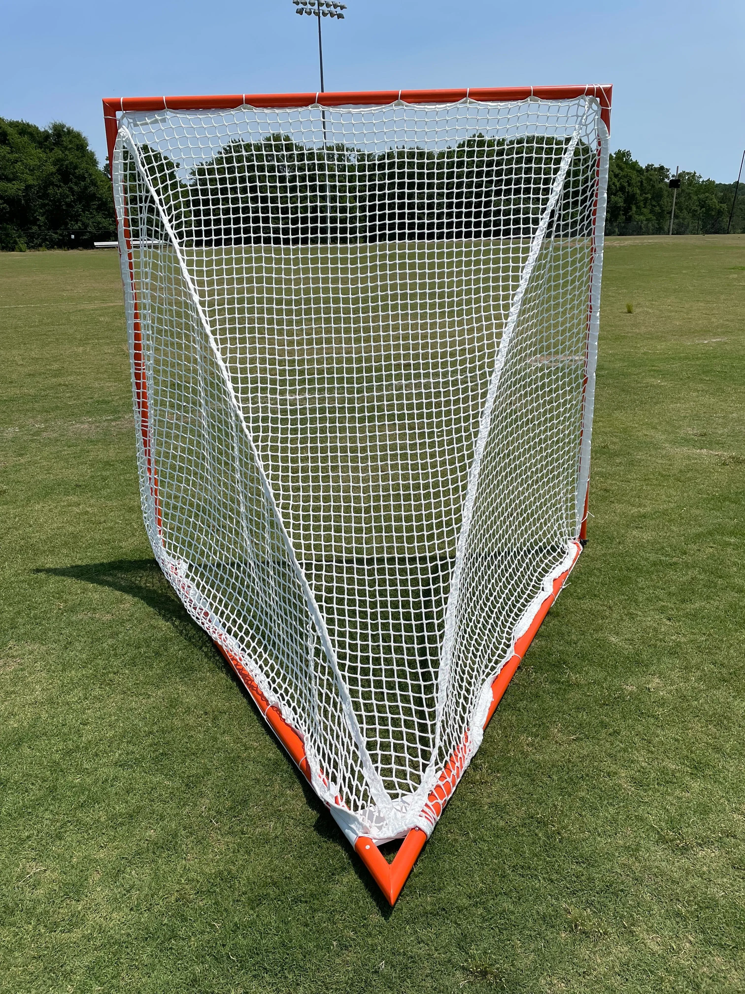 Tournament Lacrosse Goal w/ 4mm, 5mm, 6mm or 7mm WHITE NET  6'x6'x7' by Crankshooter 35 lbs - Choose Net Below - Free Shipping