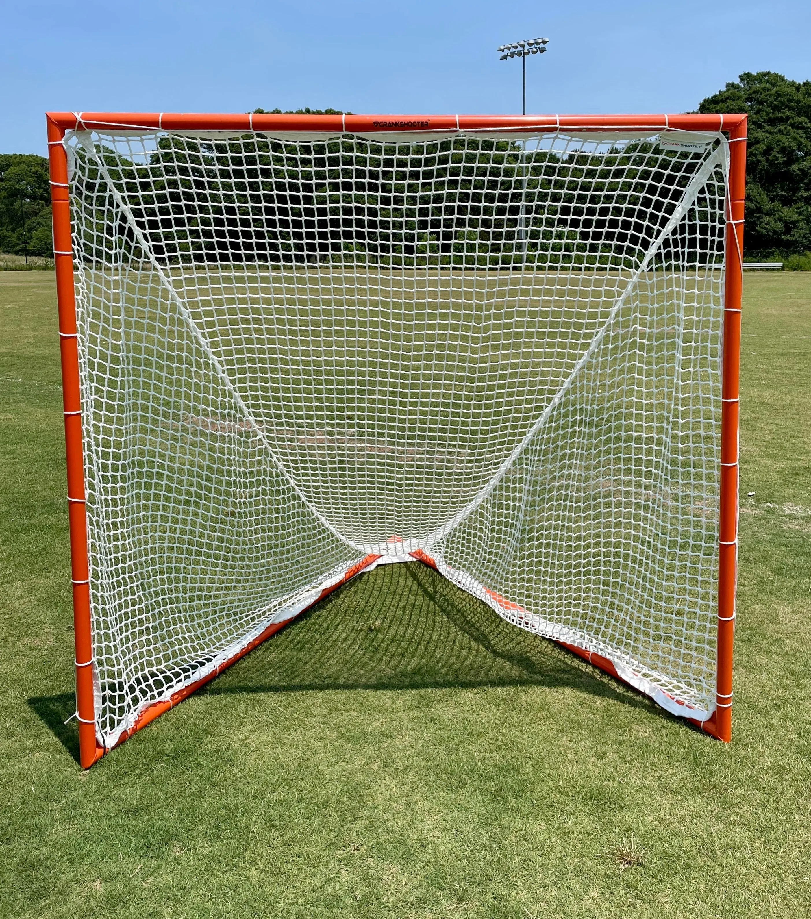 Tournament Lacrosse Goal w/ 4mm, 5mm, 6mm or 7mm WHITE NET  6'x6'x7' by Crankshooter 35 lbs - Choose Net Below - Free Shipping