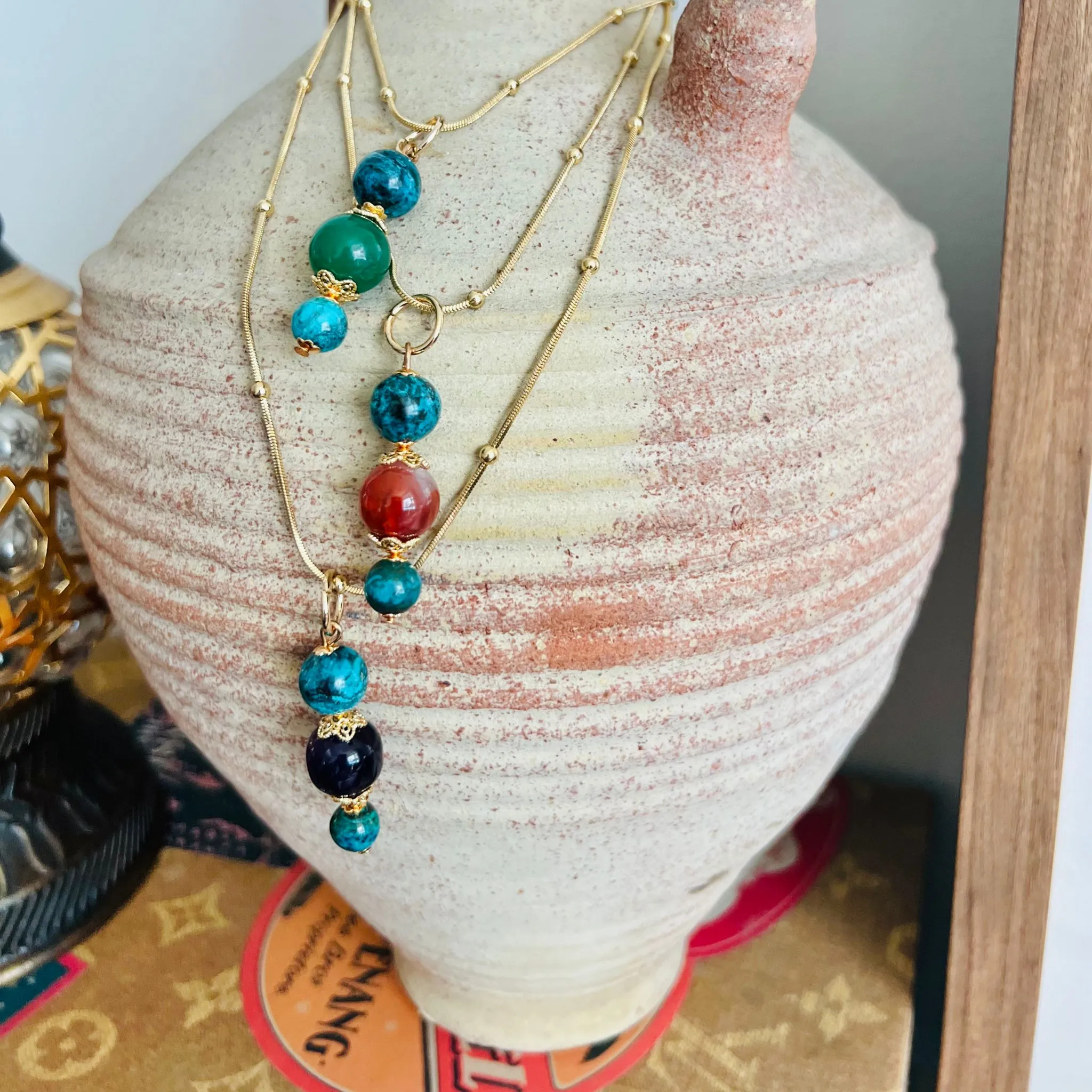 Turquoise & Agate Pendant