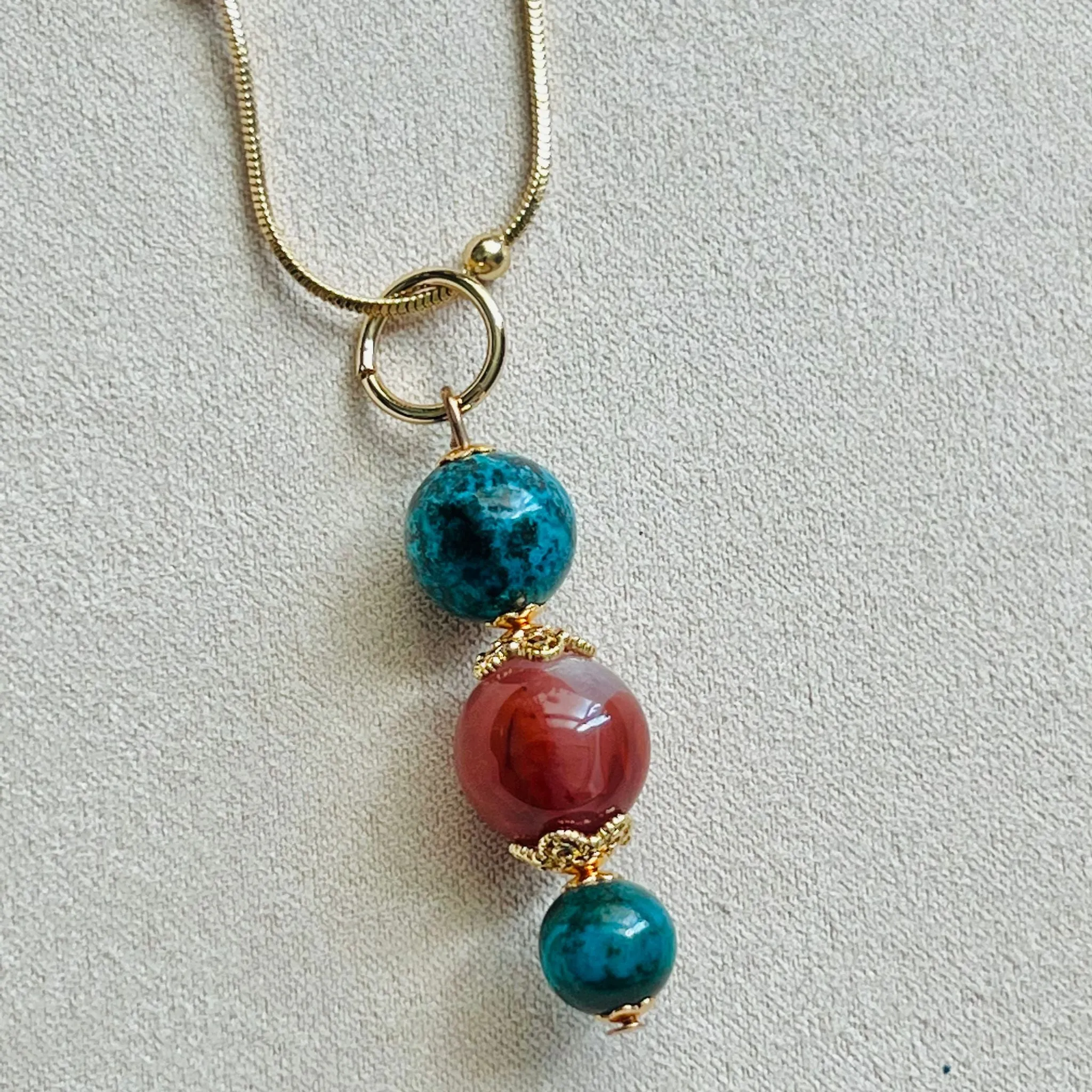 Turquoise & Agate Pendant