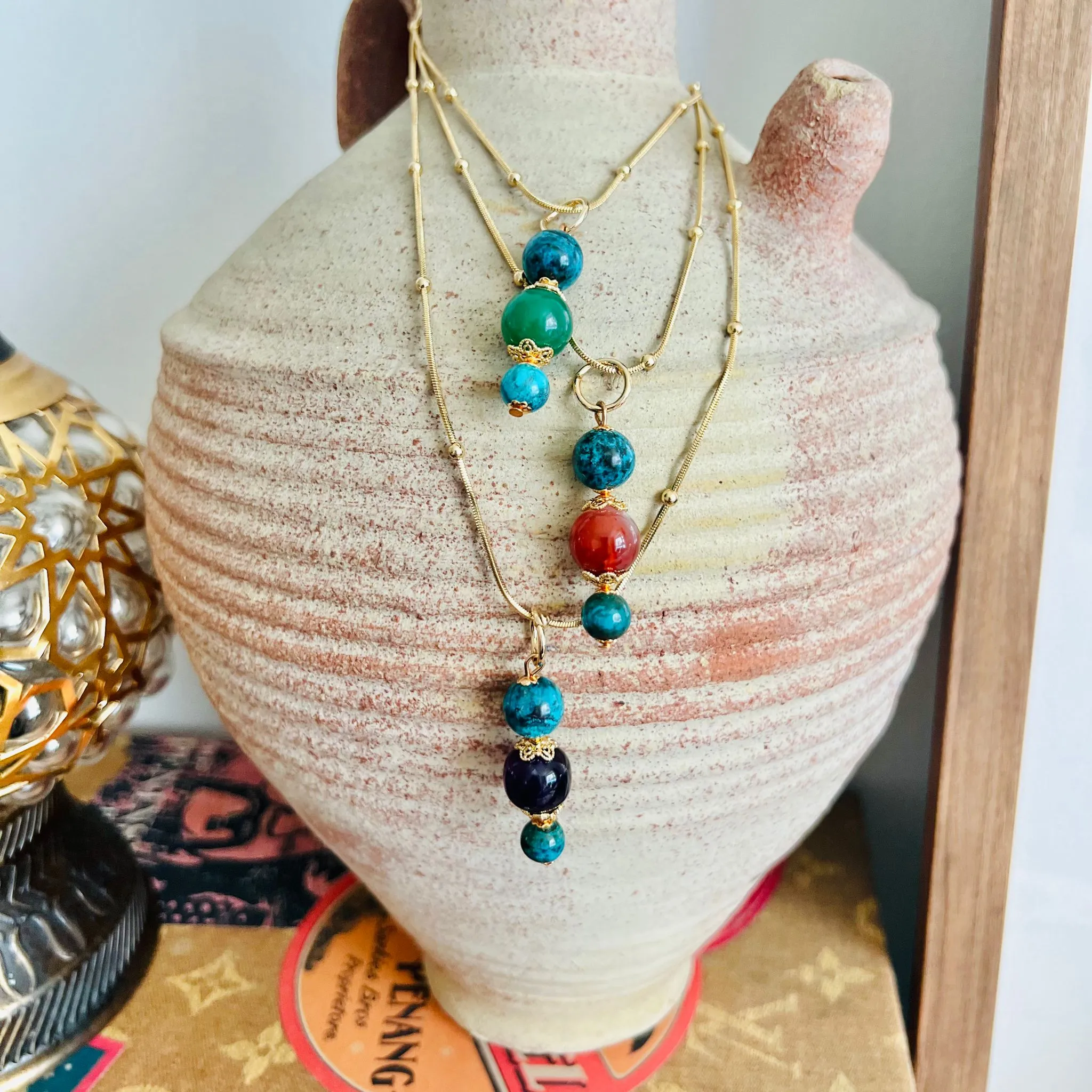 Turquoise & Agate Pendant