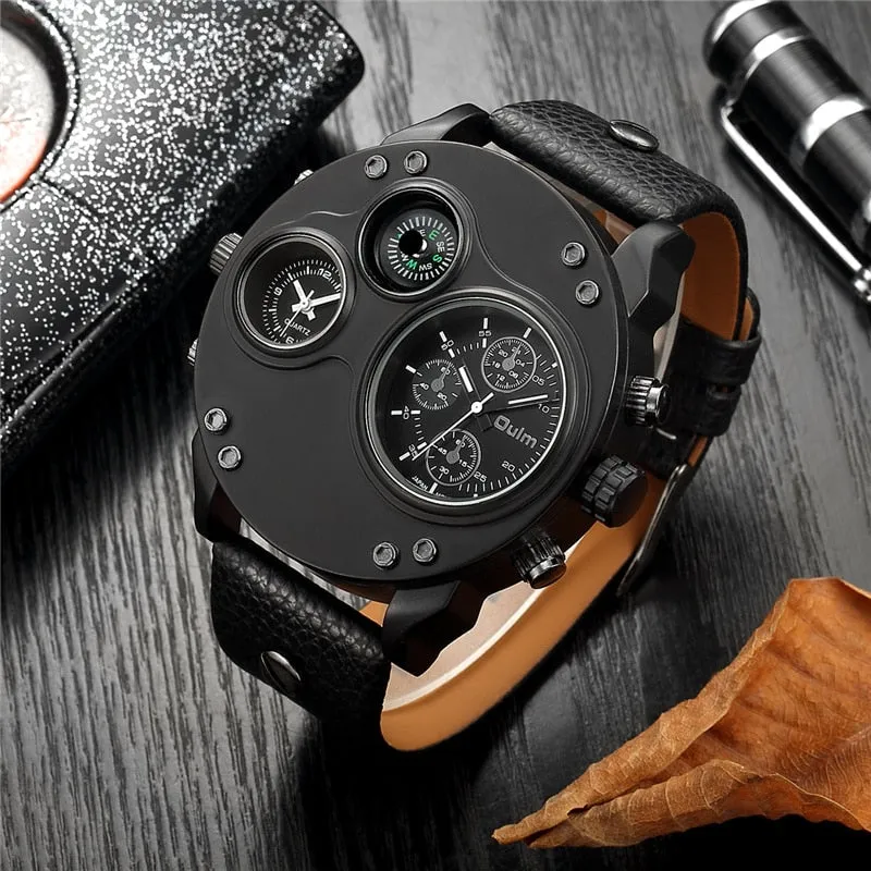 Unique Sport Watches Men Luxury Brand Two Time Zone