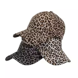 Unisex Polyester Mesh Leopard Stitching Outdoor Breathable Hip Hop Sunshade Baseball Cap Fashion Sunhat