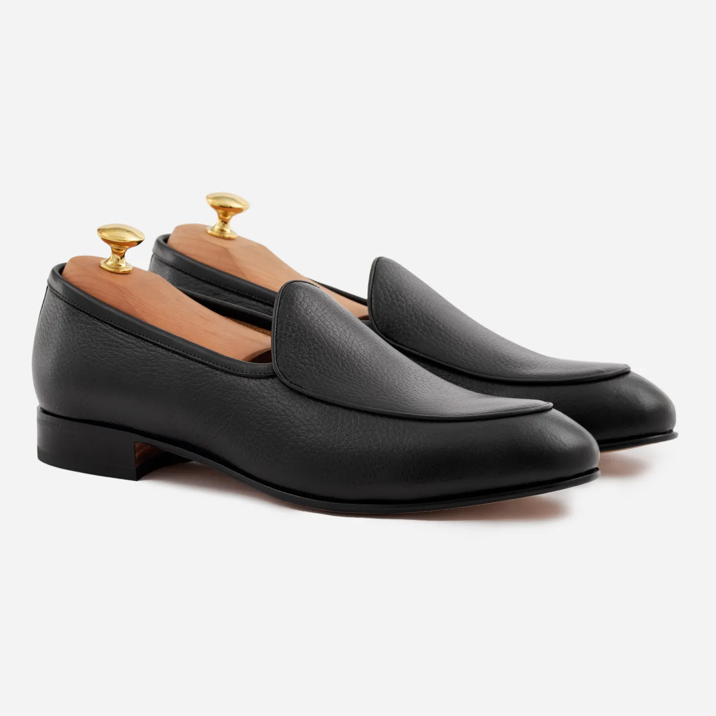 Vincent Belgian Loafers - Pebbled Leather