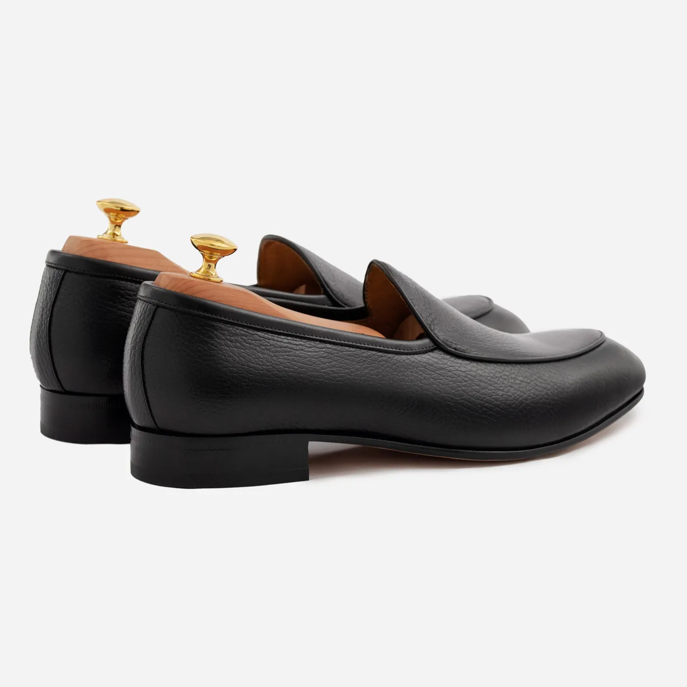 Vincent Belgian Loafers - Pebbled Leather