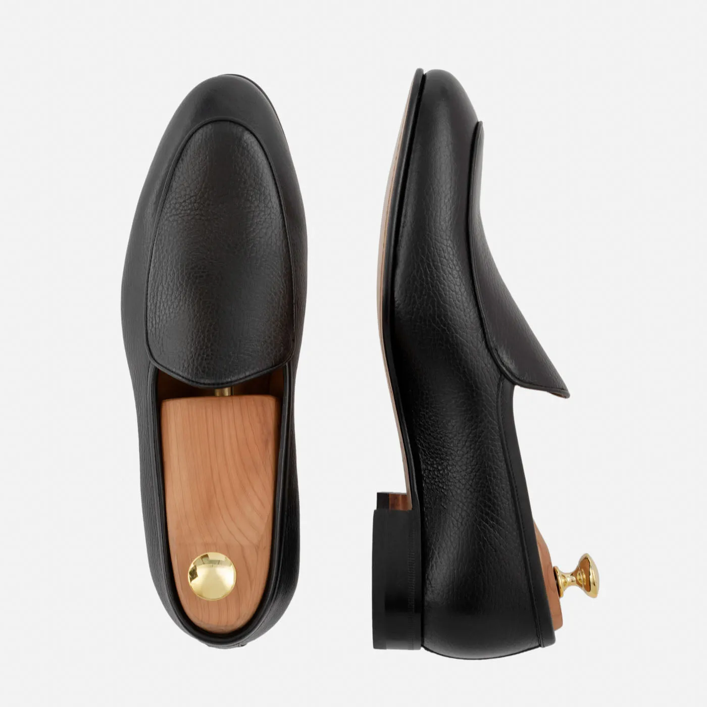 Vincent Belgian Loafers - Pebbled Leather