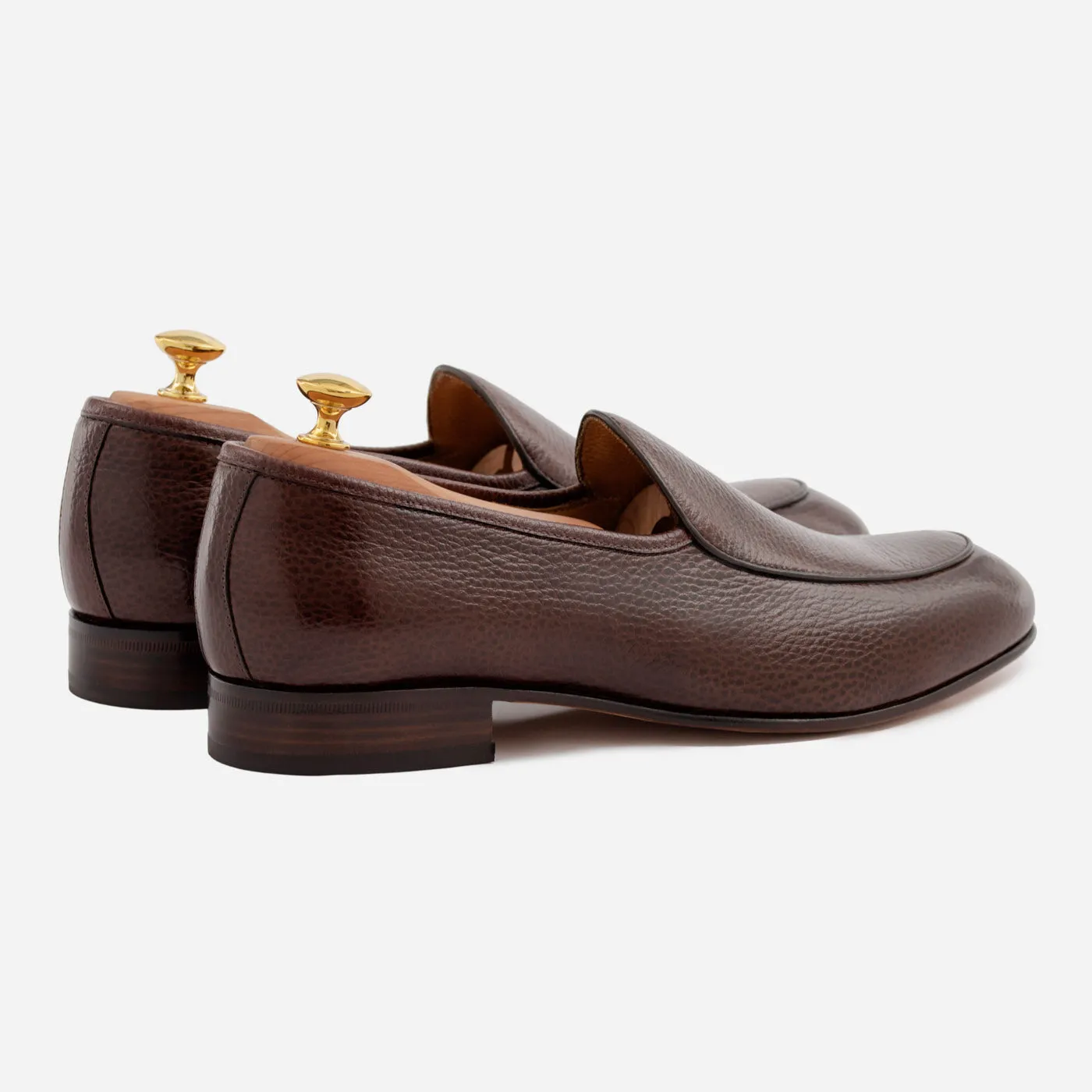 Vincent Belgian Loafers - Pebbled Leather