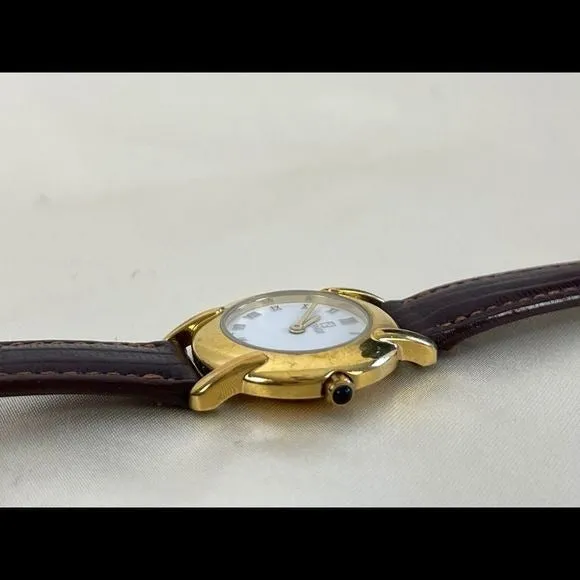 Vintage Fendibrown strap small gold face watch