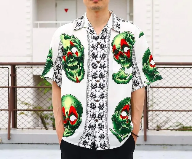 WACKO MARIA  |Skull Street Style Short Sleeves Shirts