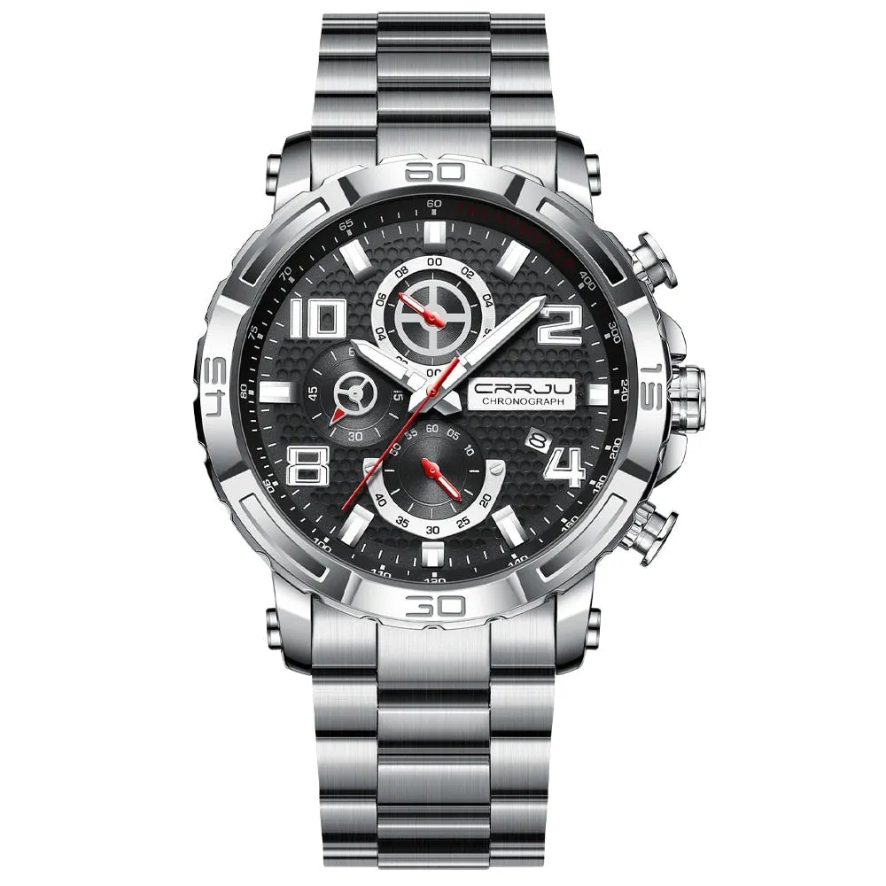 Watches Big Dial Waterproof Stainless Steel with Luminous hands Date