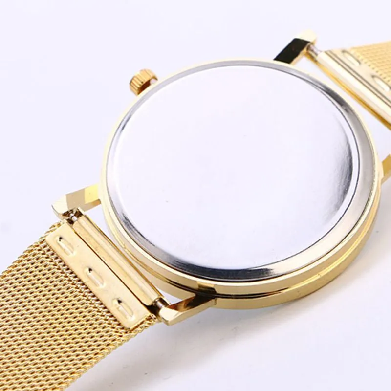 Women Watches Gold Stainless Steel Mesh Band Analog Quartz Wrist Watch Tree Pattern Clock Relogio Feminino