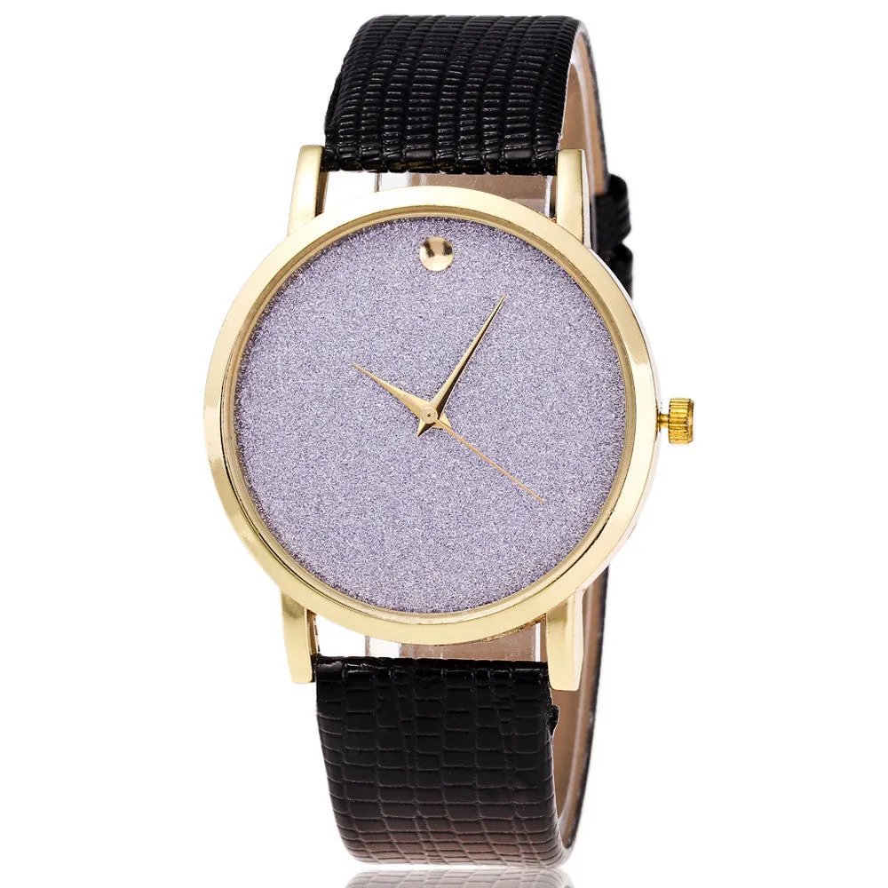 Women Watches Luxury Time Pattern Leather Band Analog Quartz-Watch Famouse montre White Feida