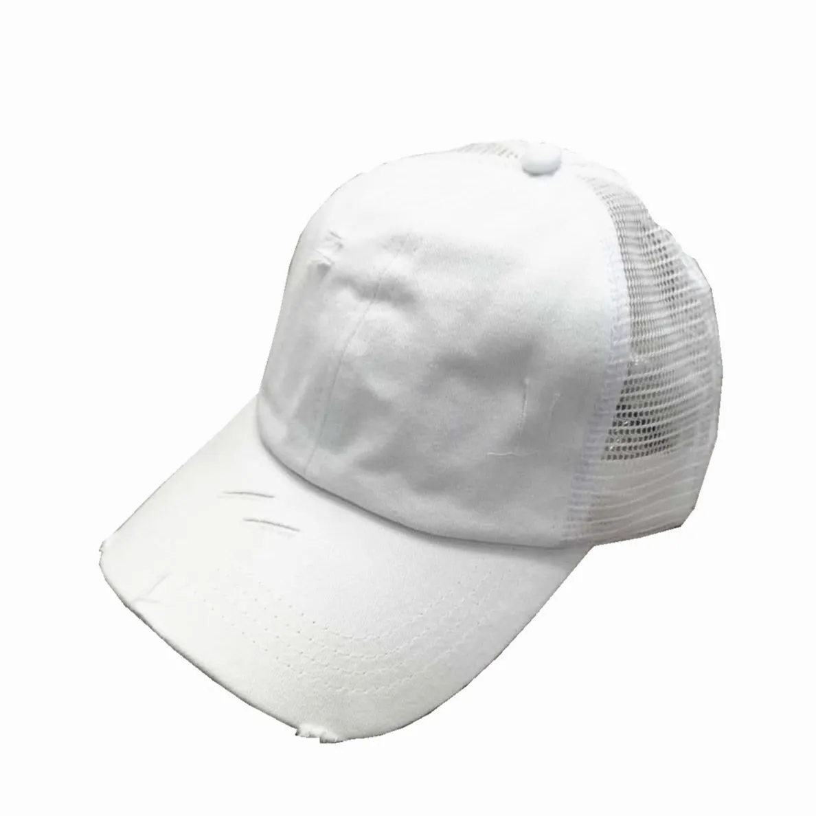 Women's Pure Color Opening Leakage Hole Net Braided Baseball Cap