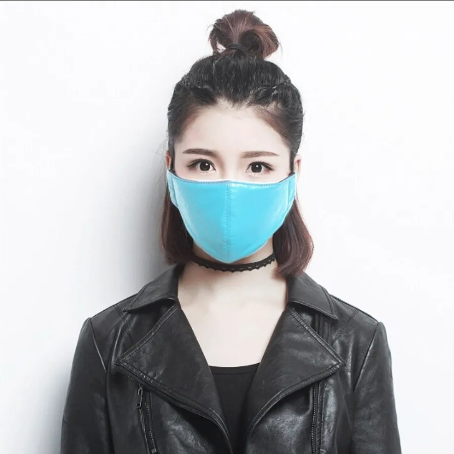 Yuzuki Vegan Leather Face Mask - Baby Blue