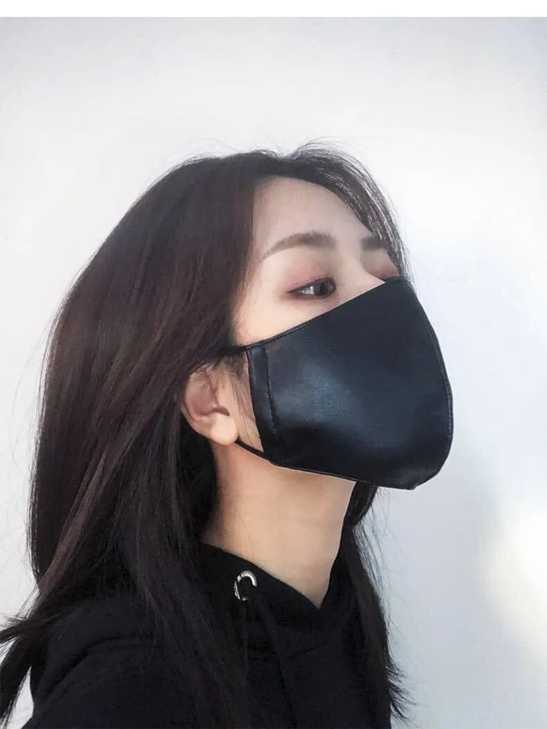 Yuzuki Vegan Leather Face Mask - Baby Blue