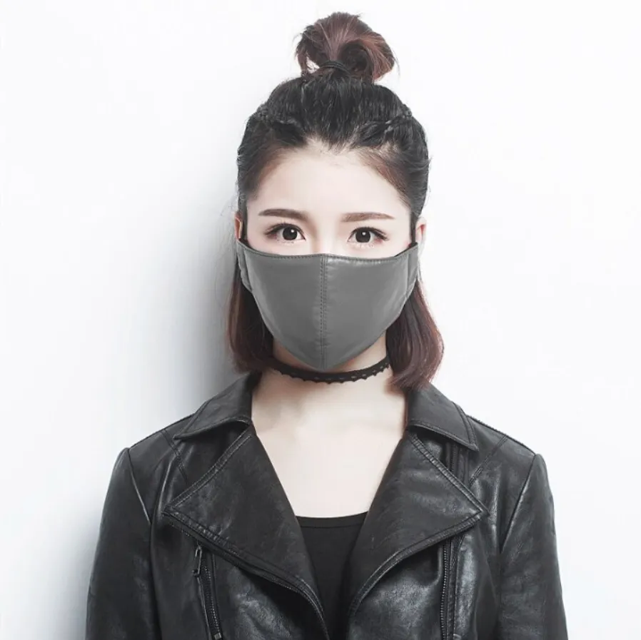 Yuzuki Vegan Leather Face Mask - Grey