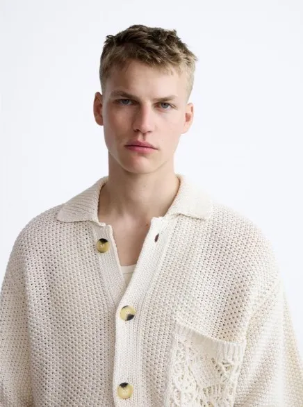 ZARA  |Plain Cotton Short Sleeves Shirts