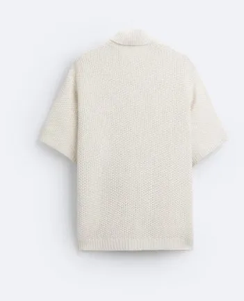 ZARA  |Plain Cotton Short Sleeves Shirts