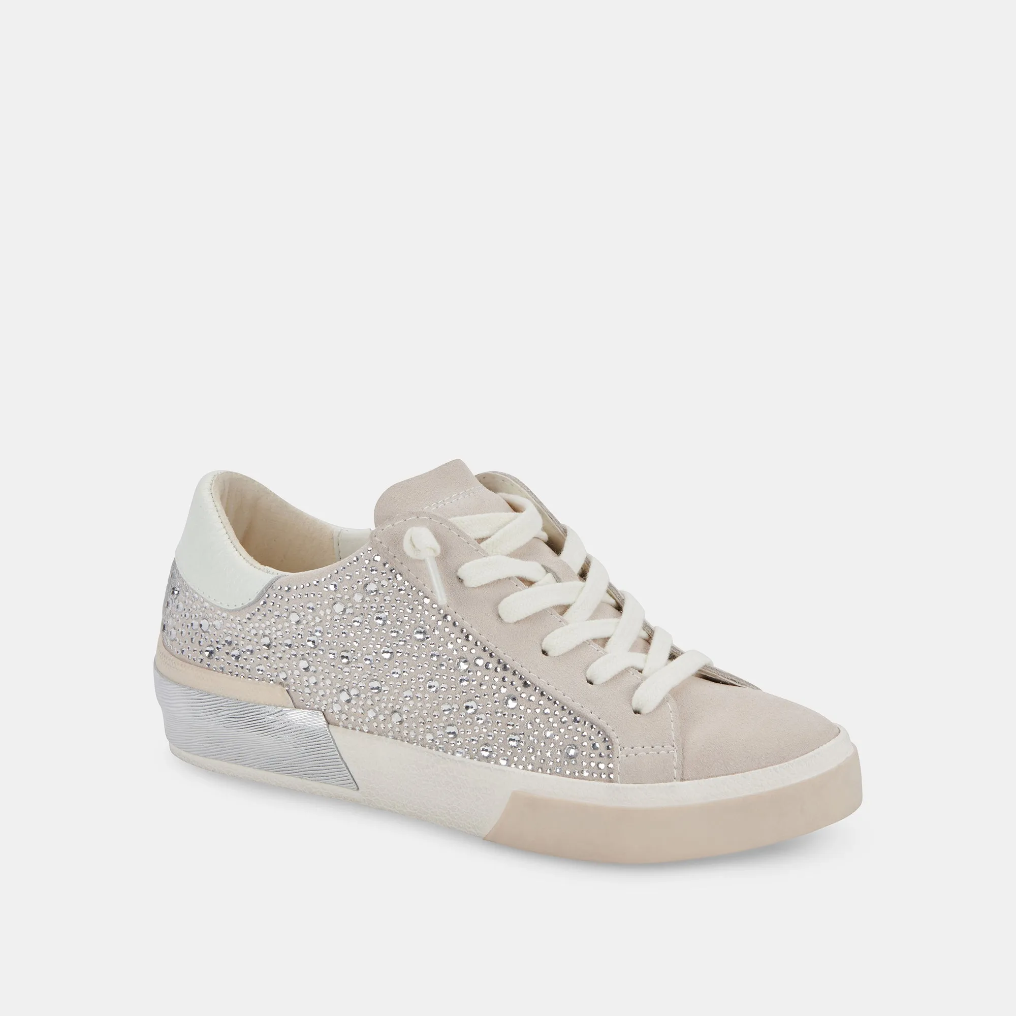 ZINA CRYSTAL SNEAKERS IVORY SUEDE