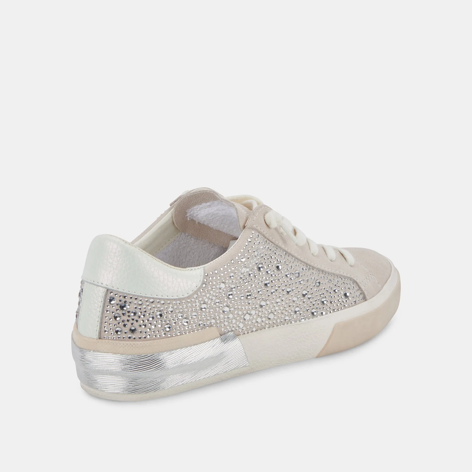 ZINA CRYSTAL SNEAKERS IVORY SUEDE